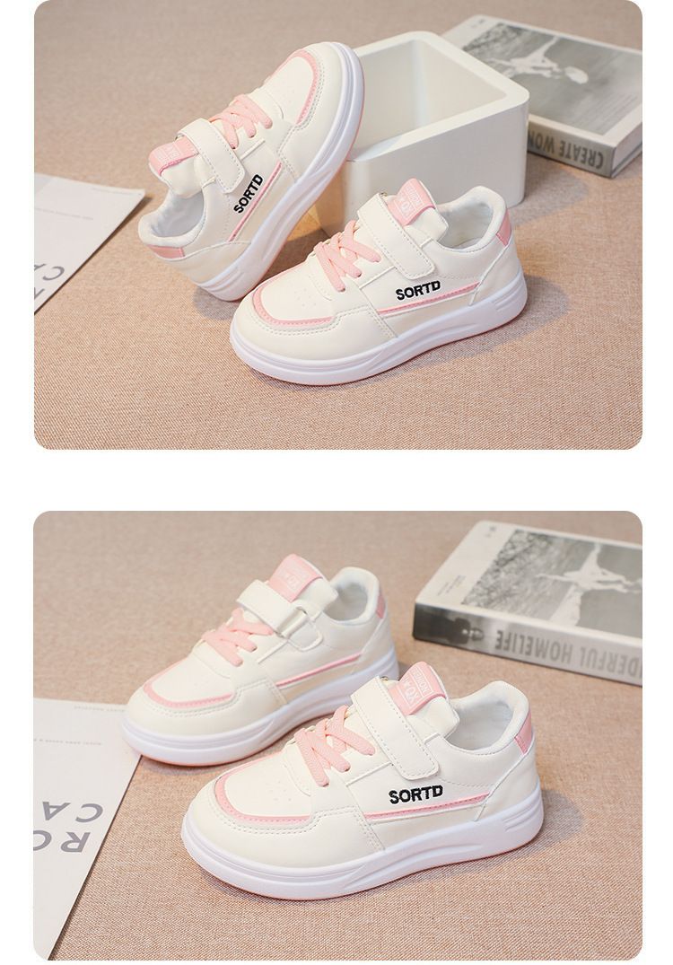 Madre e bambini Scarpe sportive per bambini ragazze sneakers basse primavera e autunno 2024 nuove scarpe bianche scarpe da corsa per studenti con suola morbida all-match_voghion.com