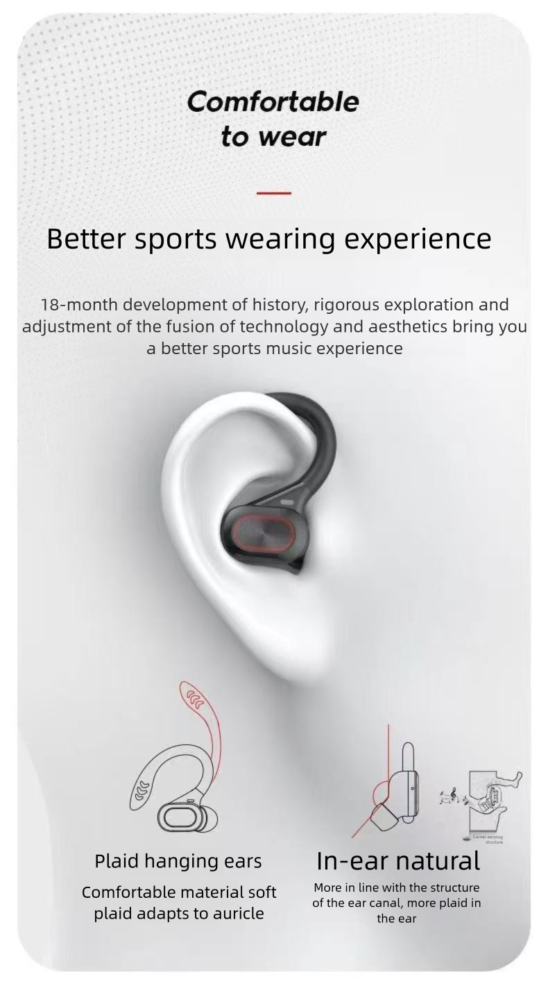 Type-C Bluetooth Earphones Over-Ear Dual Ear In-Ear Compact Running Sports Wireless Long Battery Life_voghion.com