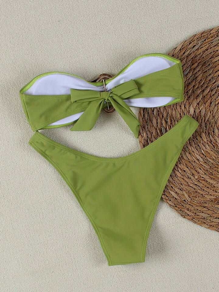 Novo biquíni sexy de cor sólida, sem alças, dividido, maiô feminino, 2024_voghion.com