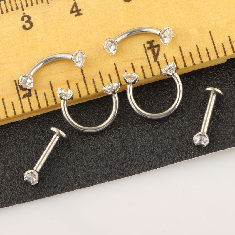 heißes 6-teiliges Set Edelstahl Zirkon Augenbrauen Nagel Augenbrauen Ring Lippennagel Nasennagel Piercing Schmuck_voghion.com