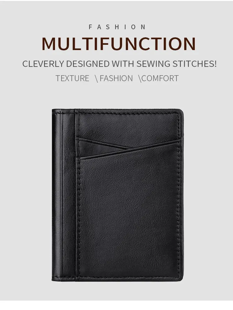 Designer Bag Ultra Thin Soft 100% Genuine Leather Mini Credit Multi RFID Slim Small Card Holder Men's Wallet_voghion.com