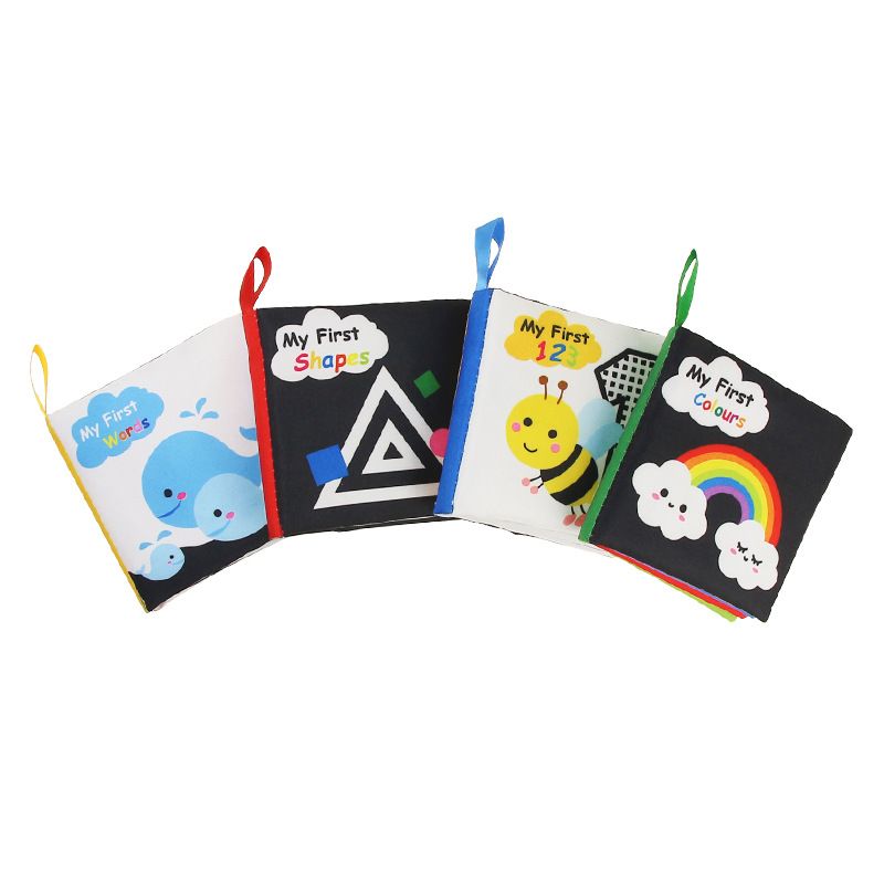 Juguetes sensoriales para recién nacidos, libros educativos para bebés, juguetes para cuna, juguetes para bebés en blanco y negro, libros de tela con animales, juguetes para bebés de 0 a 12 meses_voghion.com