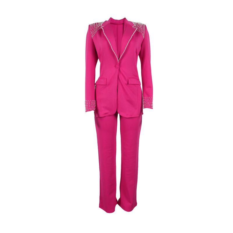 Naisten vaatteet Pearl pitkähihainen Slim Stretch -puku, kaksiosainen puku_voghion.com