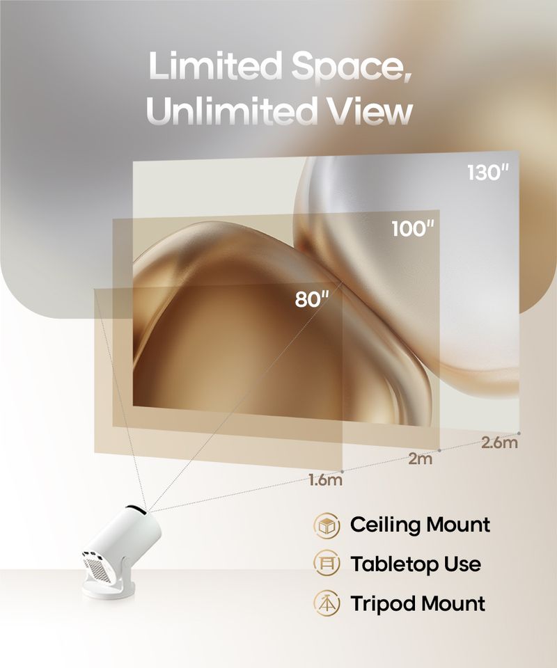 Proiettore Android 11 4K 1280*720P HY300 Pro + Dual Wifi 290ANSI 180°flessibile BT5.0 Cinema Proiettore portatile per esterni_voghion.com