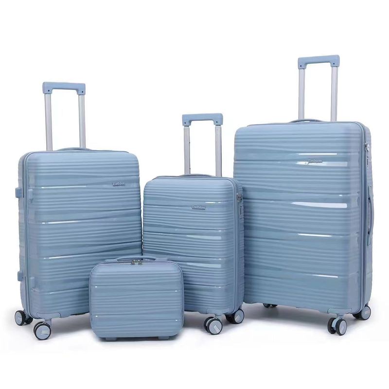 PP Zipper Suitcase Luggage Travel Trolley Case Set Color Explosion-Proof Fabric Factory_voghion.com