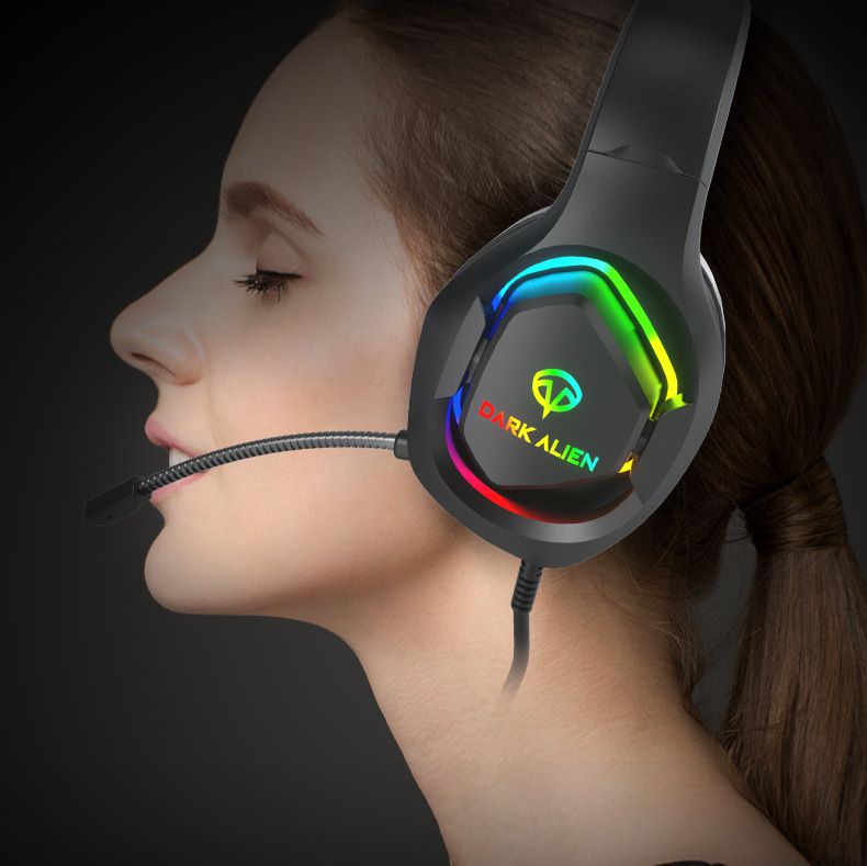 RGB E-sports Noise Reduction Headphones, Neck-hanging Karaoke 7.1 Chicken Headset, Wired Gaming Headset_voghion.com
