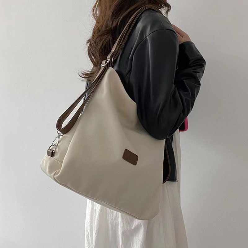 Sac fourre-tout en toile multifonctionnel à bandoulière simple de couleur contrastante pour femmes, lot de sacs automne et hiver 2024_voghion.com