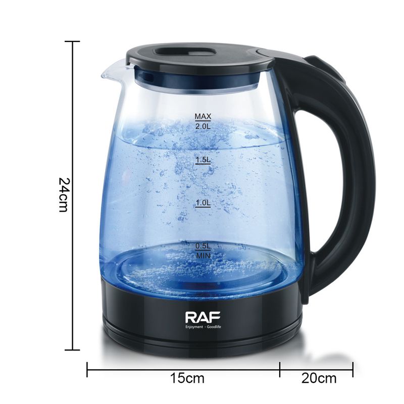 RAF Grenzüberschreitender europäischer Standard Glas Home Elektrischer Wasserkocher mit automatischer Abschaltung Gesundheit Großhandel R.7201_voghion.com