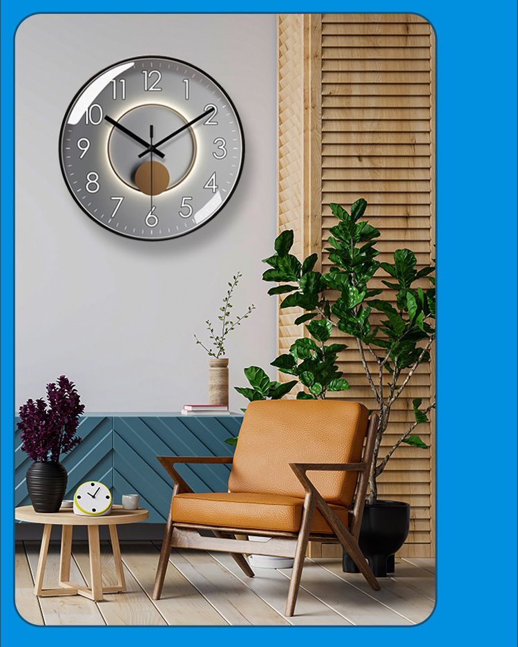 Yipula 6380 Living Room American Style Light Luxury Wall Watch Modern Silent Sweep Second Quartz Clock_voghion.com