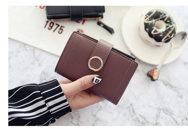 Neu Kurze Frauen Geldbörsen Mode Einfache Nette Kleine Weibliche Brieftaschen PU Leder Karte_voghion.com