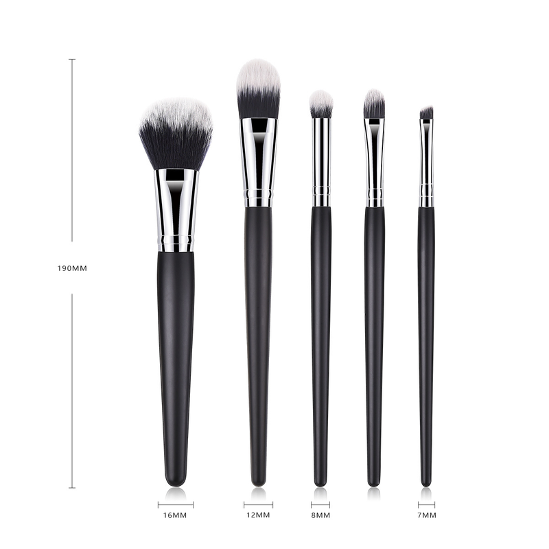 5/7/11/12 Stück Make-up-Pinsel, Make-up-Werkzeuge, Augenset, Lidschattenpinsel, schwarzes und silbernes GUIHUI_voghion.com