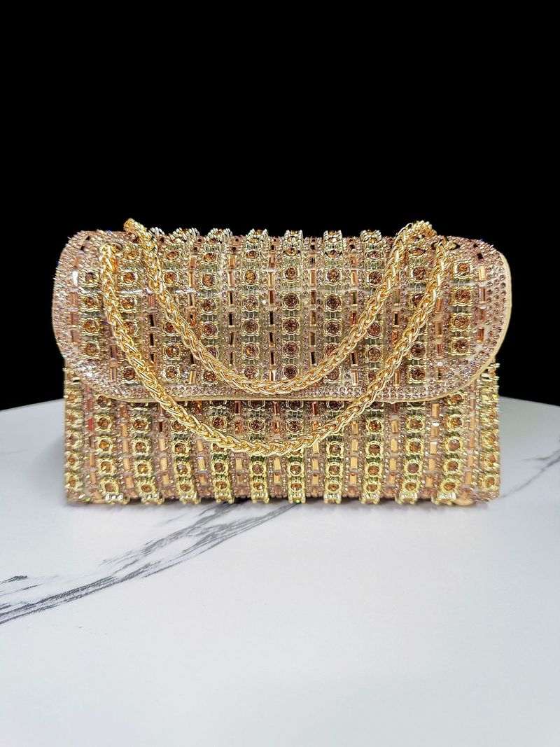 Nouvelle robe de célébrité eau portable avec chaîne de diamant Cheongsam bandoulière sac de soirée sac à main pour femme_voghion.com