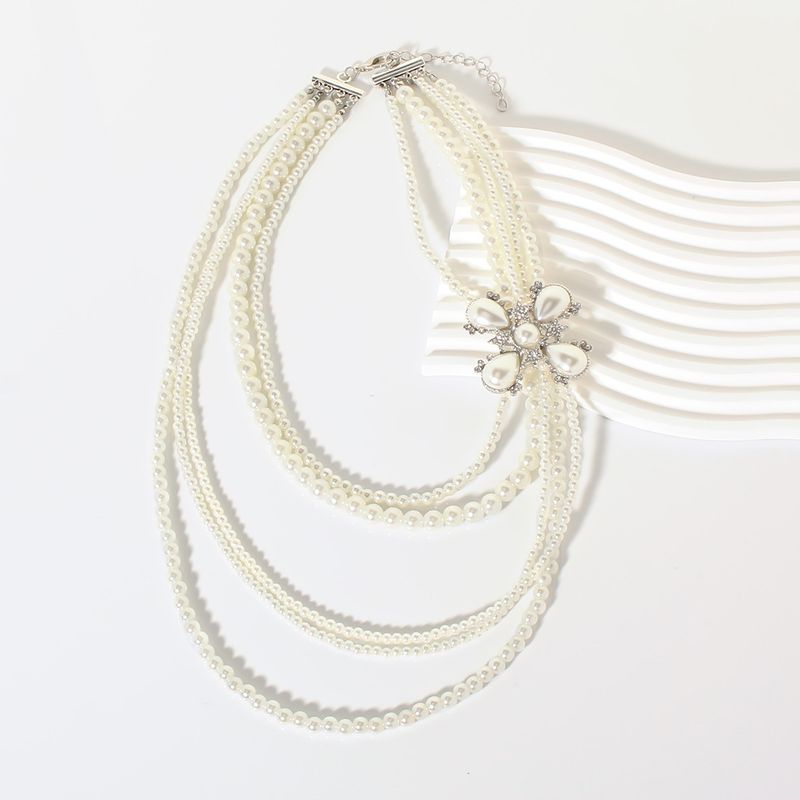 Retro Multi Layer Pearl Long Necklace Sweater Chain Pearl Necklace_voghion.com