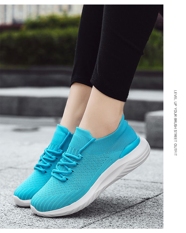 Plus Size Women's Breathable Sock Sneakers Slip-On Lazy Shoes_voghion.com