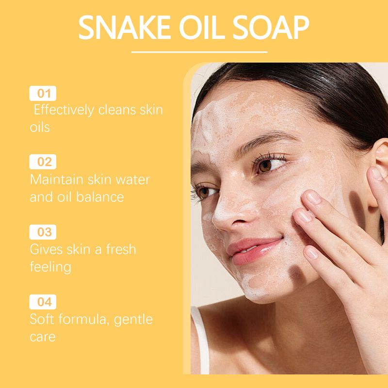 Hoygi Snake Oil Cleansing Soap Gently Cleanses Facial Skin Soft, Smooth And Refreshing Oil Control Skin Cleansing Soap_voghion.com