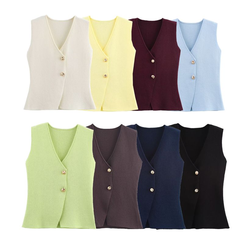 Women's Clothing Knitted Vest Fashion Casual New Women's Tops_voghion.com