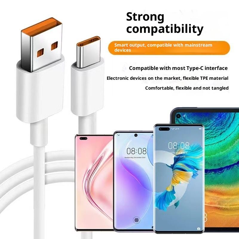 Câble de données USB Digitex 6A ultra-rapide compatible avec les téléphones Android et Huawei Type-C_voghion.com
