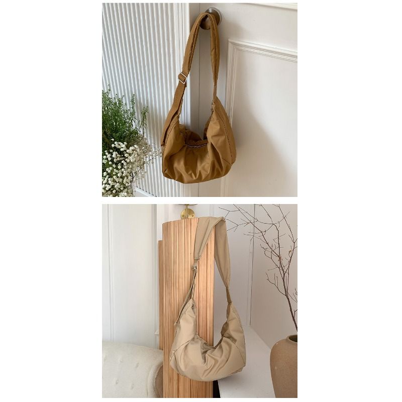 Borsa a tracolla da donna in nylon, grande capacità, tracolla larga, casual, alla moda, vari colori_voghion.com