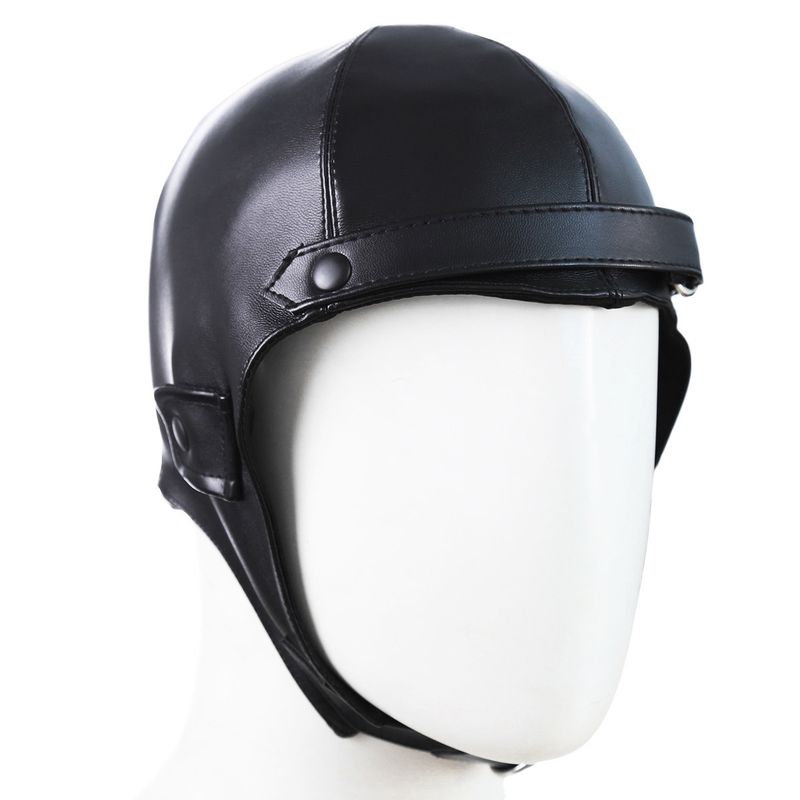 Premium-BDSM-Kapuze aus Leder – verstellbare Augenbindemaske mit Riemen für sensorisches Spiel (schwarz, Performance-Qualität)_voghion.com