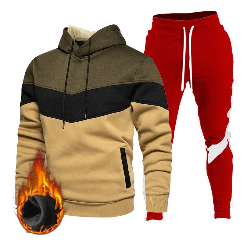 Sudadera deportiva de primavera y otoño 2024 Sudadera con capucha de tres tonos para hombre, conjunto de ropa deportiva, sudadera, pantalones_voghion.com