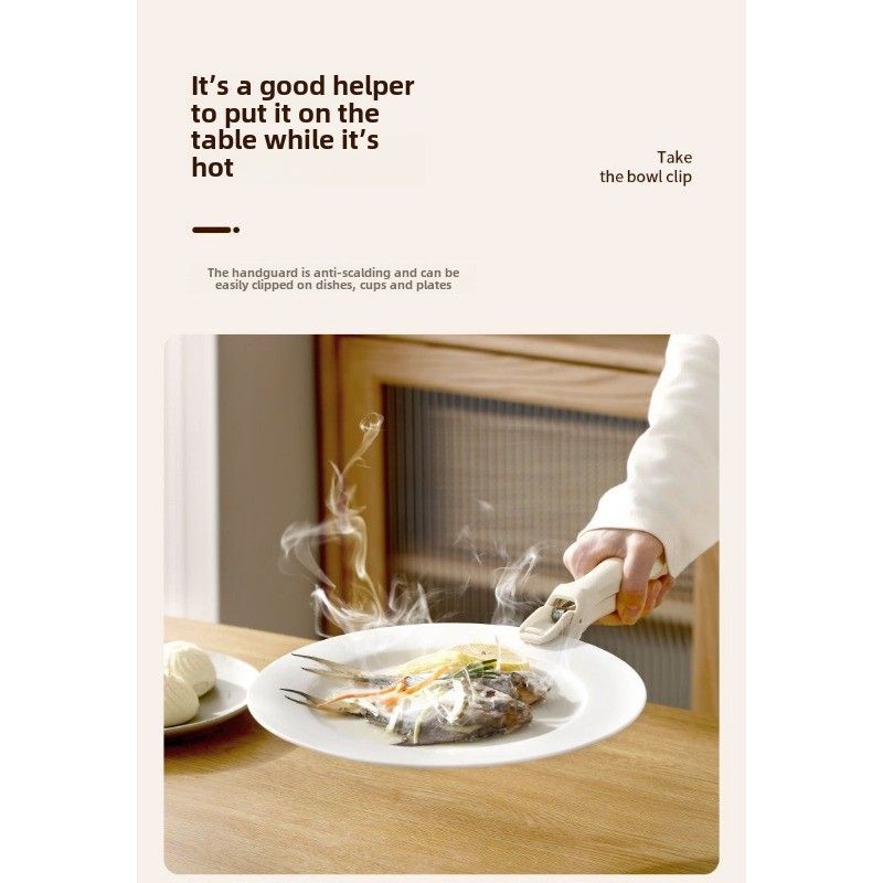 Haushaltsküche und Verbrühungsschutzgeschirr aus Silikon zum Aufnehmen des rutschfesten Tellerclips, Dampfschüssel-Artefakts_voghion.com