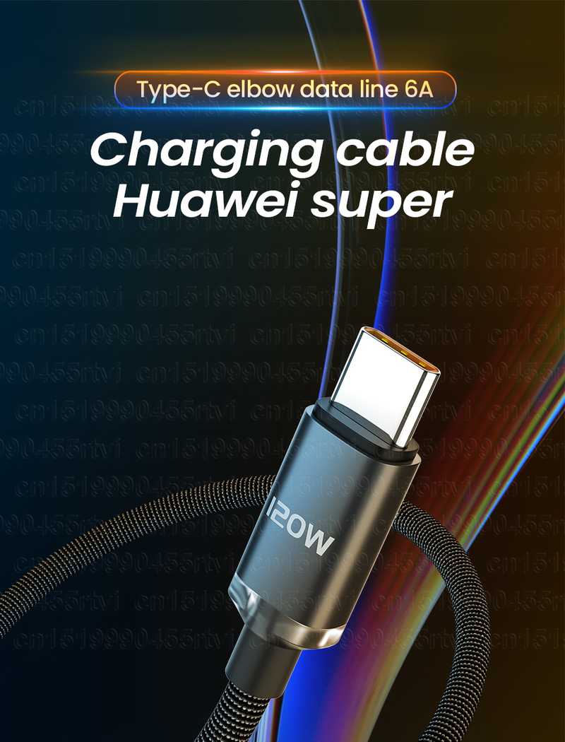 6A 120W Fast Charging USB Type C Cable for Huawei P50 Pro Data Cable Charger USB C Cable for Samsung Galaxy Z_voghion.com