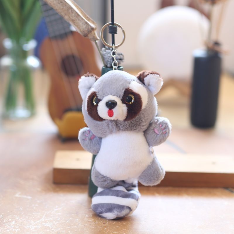 Adorable Cute Plush Raccoon Keychain Pendant Soft Stuffed Toy For Bags Accessories And_voghion.com
