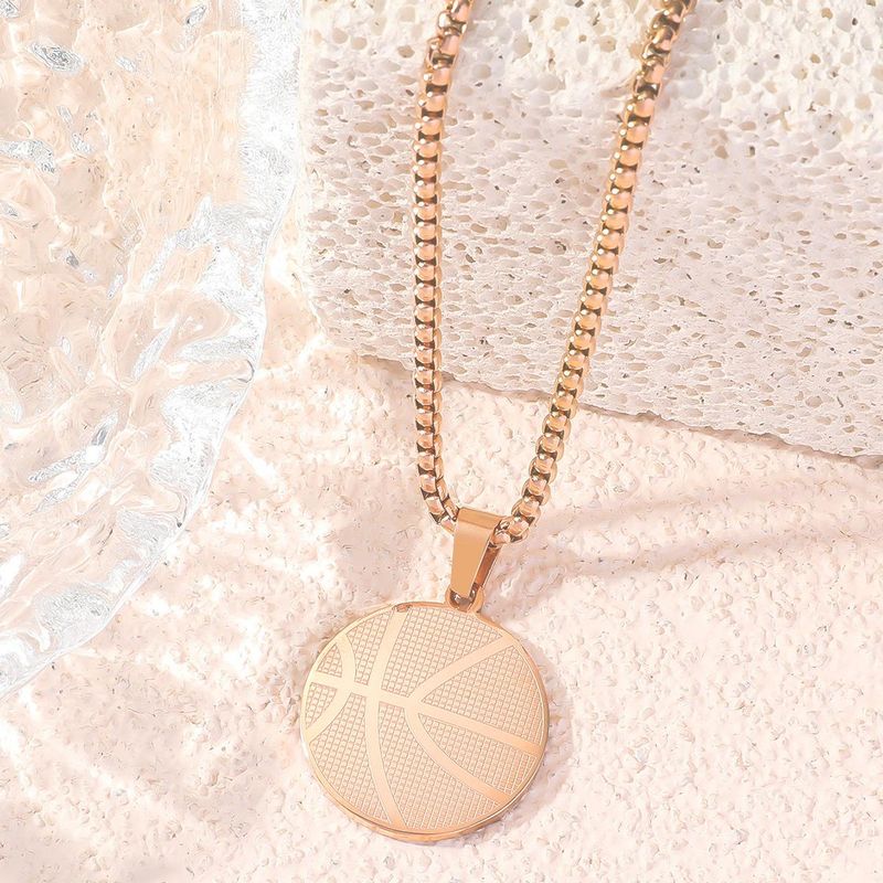 Trend Stainless Steel Basketball Pendant Charm Men's Necklace Fashion Christmas Valentine's Day Gift Protector Jewelry Accessori_voghion.com
