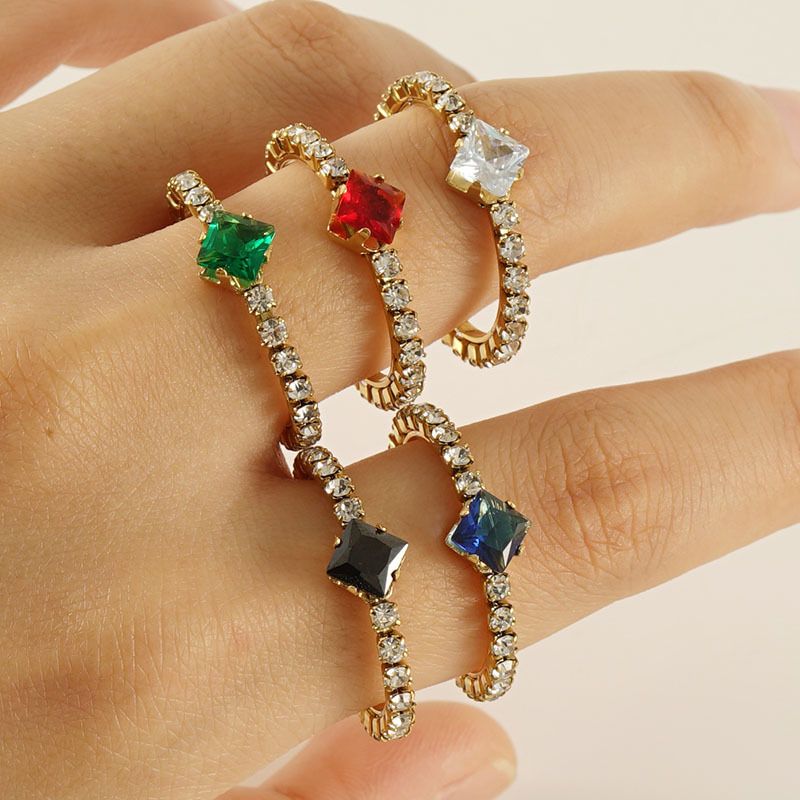 Set di gioielli personalizzati in acciaio inossidabile, orecchini, anello, bracciale, combinazione, stile da donna, con diamanti._voghion.com