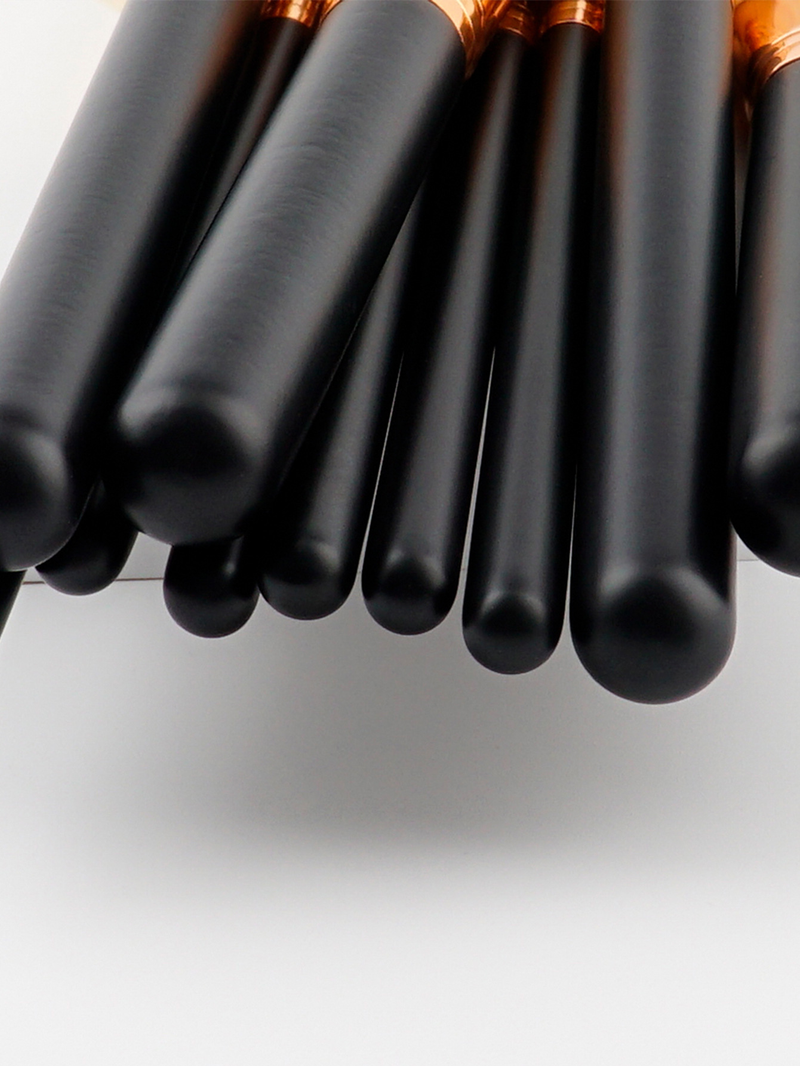 Conjunto de 10 pincéis de maquiagem para cabelo preto de quatro cores_voghion.com