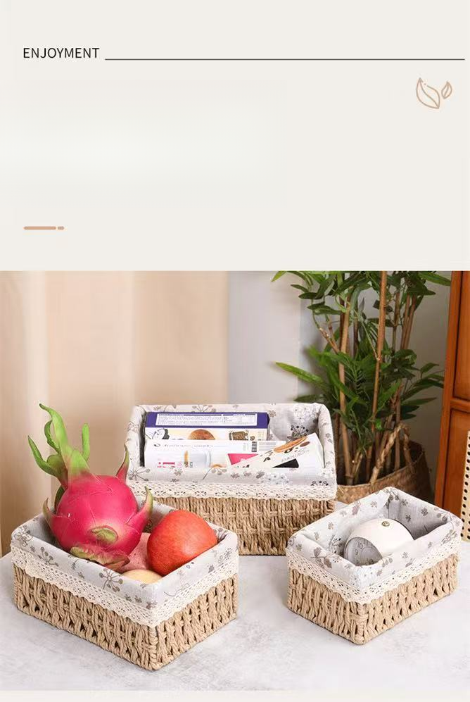 Storage Box, Desktop Cosmetics, Snacks, Miscellaneous Items, Coffee Table, Toys, Keys, Woven Storage, Living Room_voghion.com