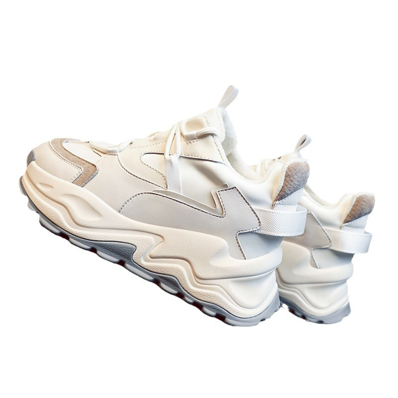 Innenfutter aus echtem Leder, erhaben, klein, weiß, für Damen, 2024, Frühling und Herbst, neu, mit dicken Sohlen, Sport-Dad-Damen, lässig_voghion.com