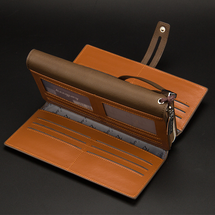 Baellerry Männer Clutch Bag Retro Einfarweg Grouss Kapazitéit Buschtawen Clutch Bag Anti-Déifstall Reißverschluss Handtasche_voghion.com
