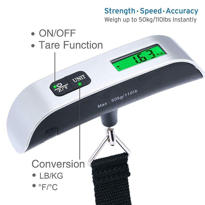 50kg 10g Digital Scale Electronic Balance Kitchen Luggage Hanging Scale Weight Suitcase Travel Scale Baggage Bag Weight Tool_voghion.com