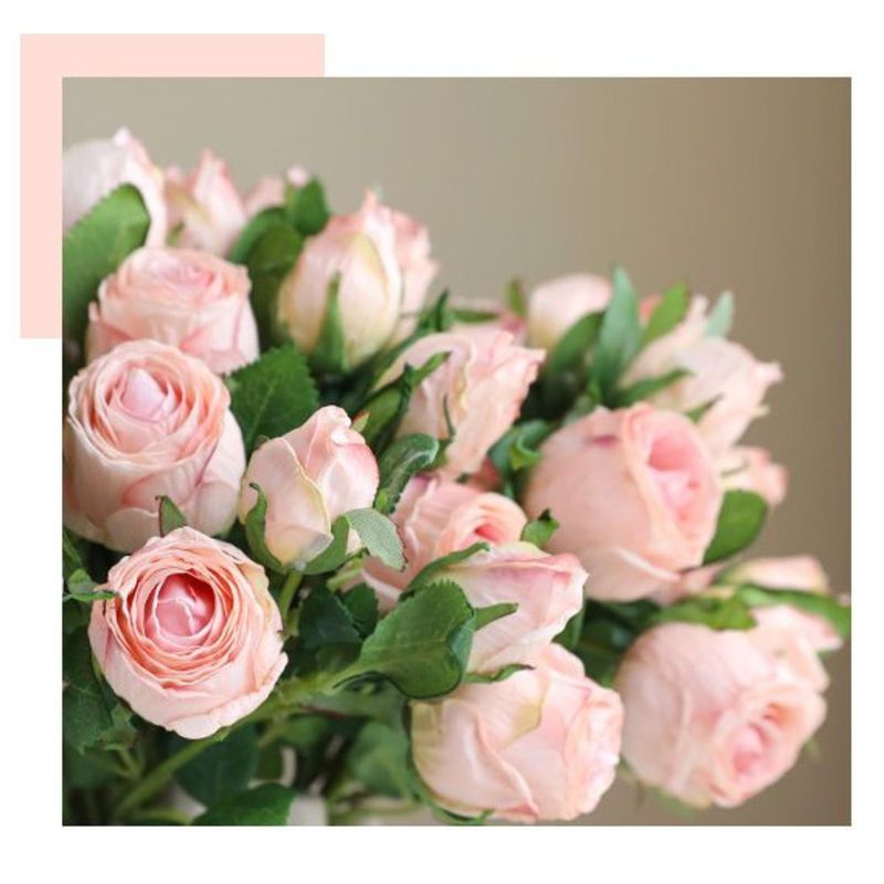 6 Stems Of American Style Burnt Edge Dried Roses Artificial Silk Flowers For Living Room Dining Table Decoration_voghion.com
