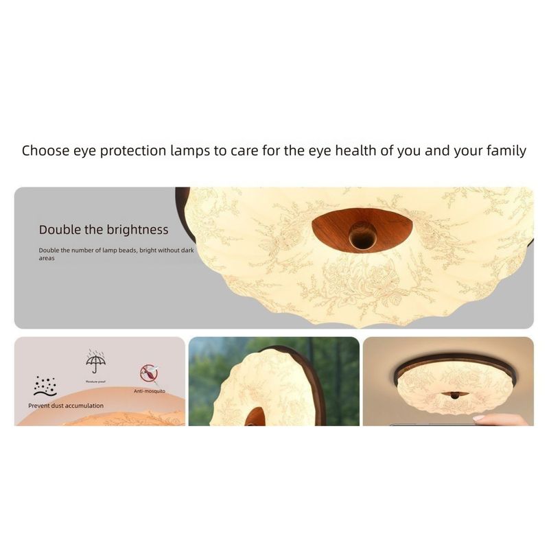 New Song Dynasty Aesthetics 40W Eye Protection Energy-saving Bedroom Ceiling Lamp Intelligent Elf Control_voghion.com