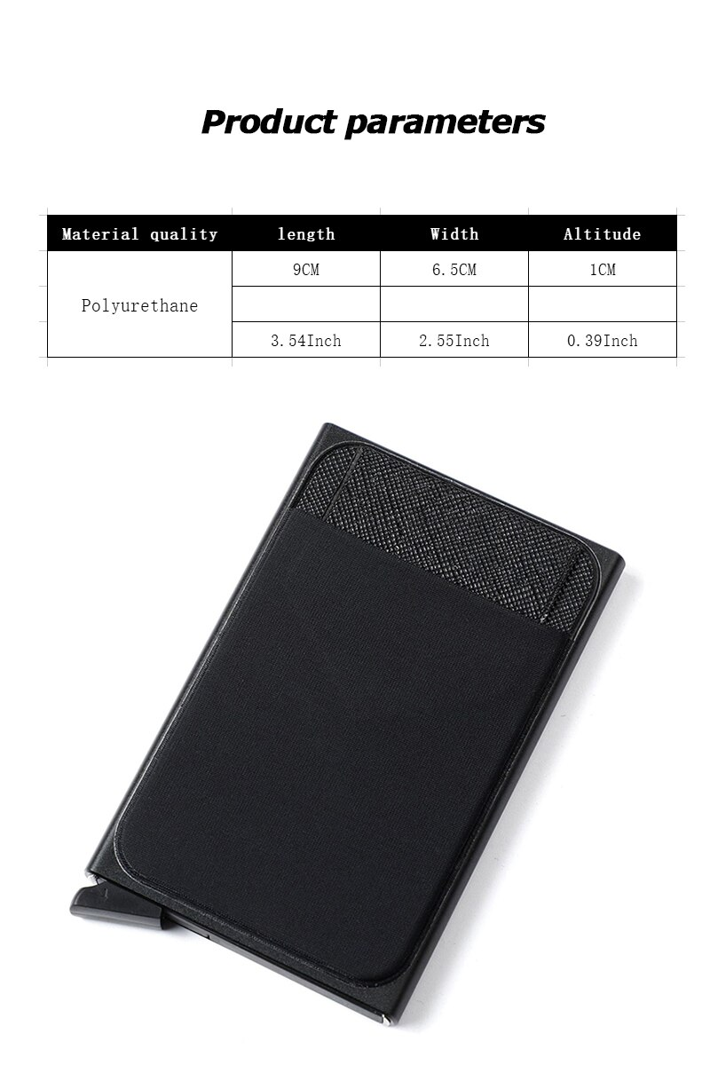 Rfid Smart Wallet Card Metal Thin Slim Men Women Purse Pop Up Minimalist Card Wallet Small Black Metal Credential_voghion.com