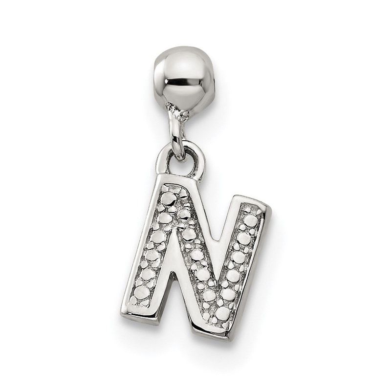 Mio Memento Sterling Silver Letter N Dangle Initial Charm_voghion.com