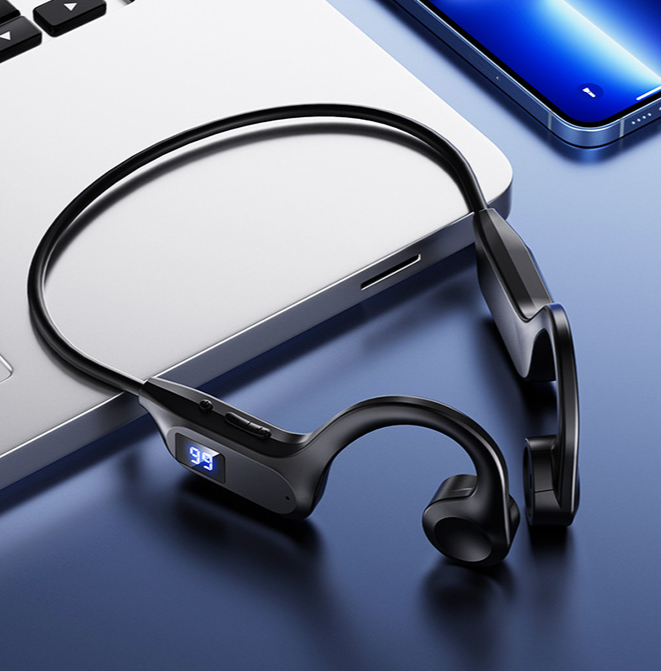 X7 Bone Conduction Bluetooth Earphones Digital Display Ear-hook Non-in-ear Painless Noise Reduction Long Battery Life_voghion.com