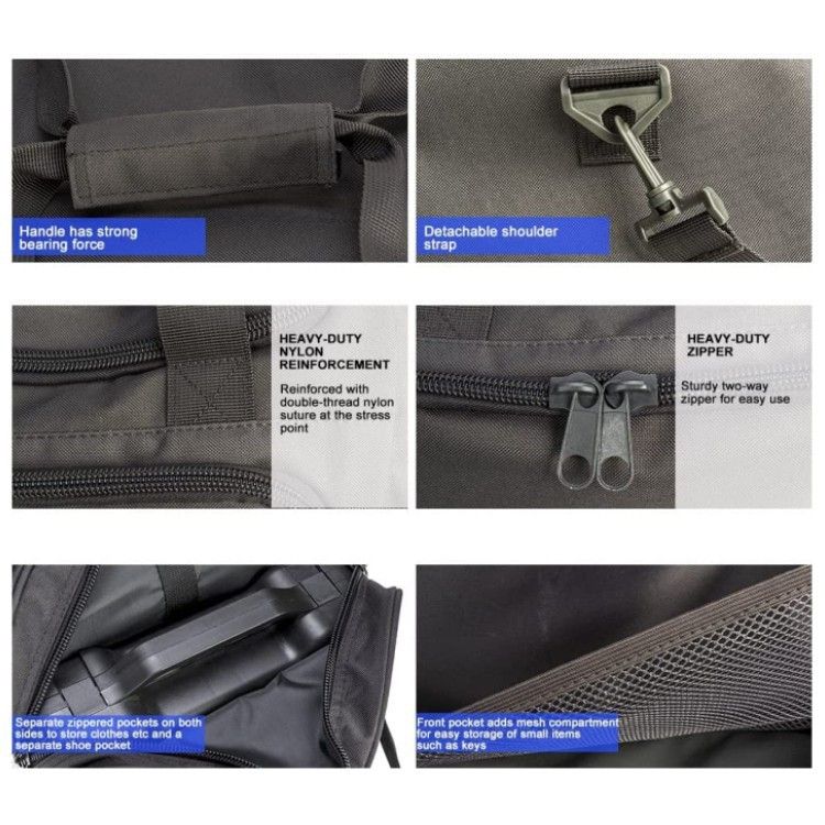 Preprosta športna torba s predalom za čevlje za shranjevanje oblačil, potovalna torba za moške in ženske, sproščen in moden slog_voghion.com