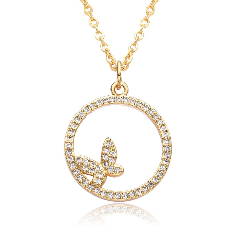 Gold Electroplated Copper Clavicle Necklace For Women - Micro Inlaid Smart Jewelry, Minimalist Celebrity Style Chain_voghion.com