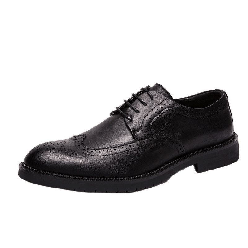 Scarpe casual da uomo in pelle con lacci, basse, brogue, floreali, adatte a tutte le stagioni, di grandi dimensioni, nuove di zecca._voghion.com