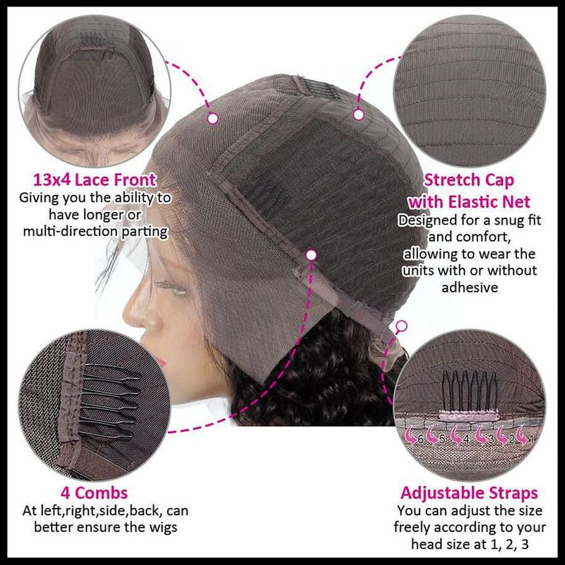 99j#Kurzer Bob 13x4 Lace Front Perücke 100% Echthaar Perücke_voghion.com