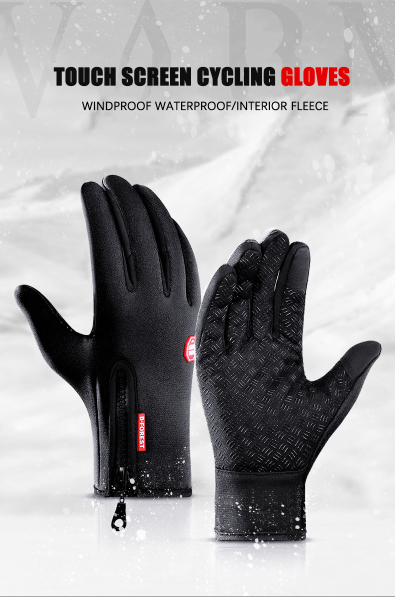 Gants d'hiver chauds pour hommes et femmes, écran tactile, sports de plein air, pêche, anti-éclaboussures, ski, cyclisme, snowboard, gants antidérapants à fermeture éclair_voghion.com