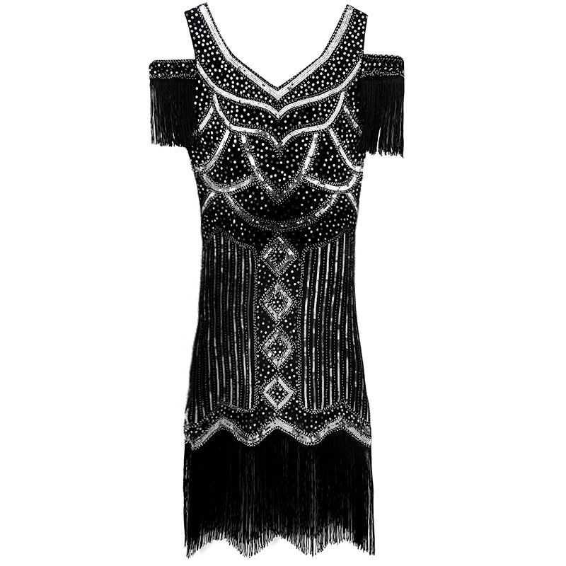 Ball Party Gatsby Evening Dress 1920S-4XL sequin fringe dress_voghion.com
