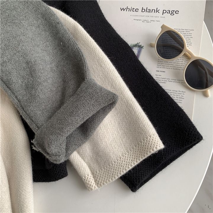 Cardigan in maglia grossa con bottoni dorati e doppie tasche – Maglione oversize con scollo a V e apertura frontale in crema/grigio/nero (XS-3XL)_voghion.com