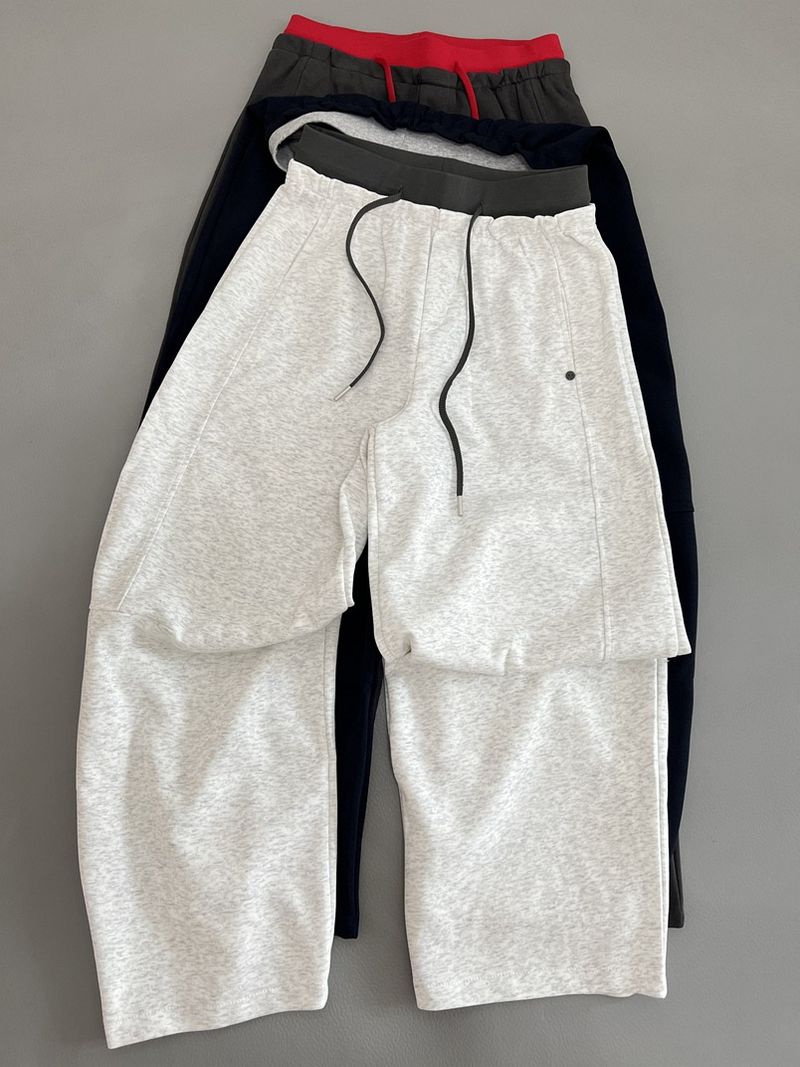 Pantaloni casual da donna a vita alta con gamba dritta e cintura a blocchi di colore - Joggers in misto cotone elasticizzato per il comfort quotidiano_voghion.com