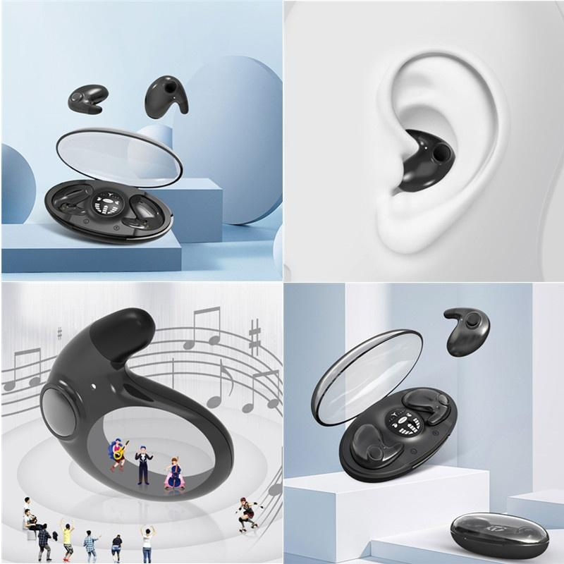 Écouteurs sans fil Bluetooth 5.3, oreillettes cachées, étanches IPX5, légères, Double suppression du bruit, tactile, sommeil Invisible_voghion.com