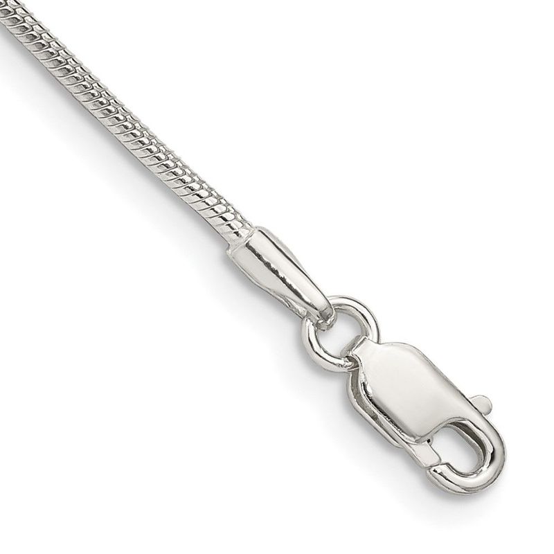 Sterling Silver 1.25mm Snake Chain Anklet_voghion.com