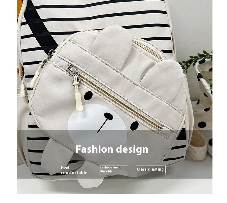 Andralyn Modny plecak dziecięcy Nowy plecak z kreskówkowym misiem Uroczy plecak dla uczniów szkół podstawowych_voghion.com